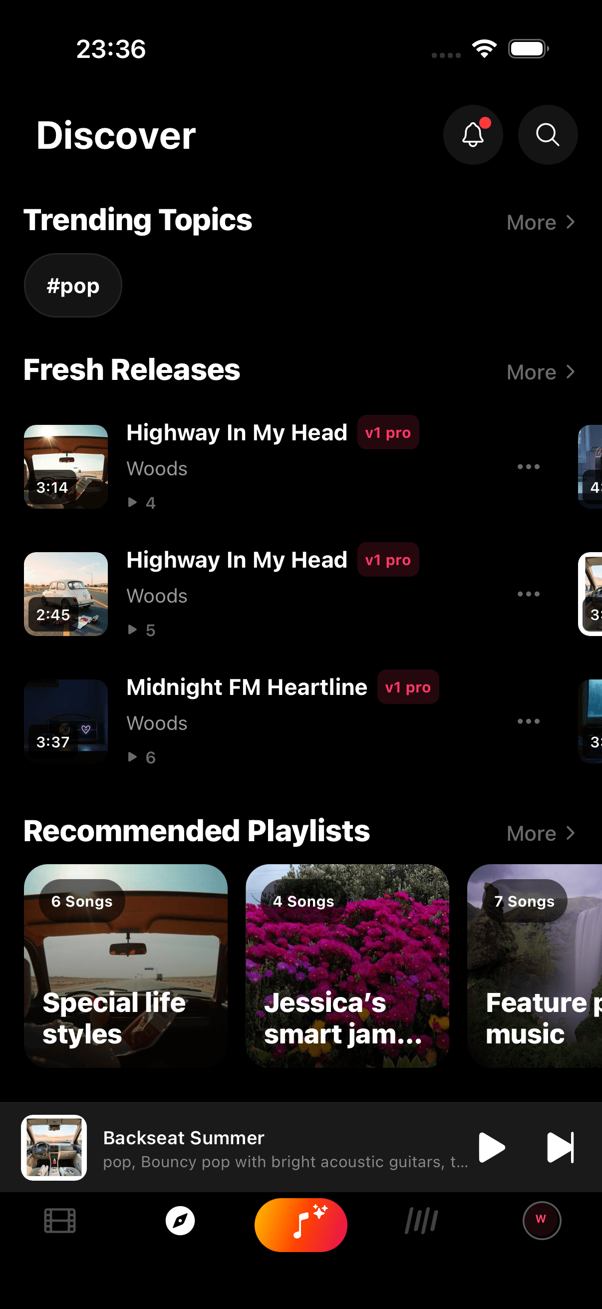 MoYin AI music discovery screen