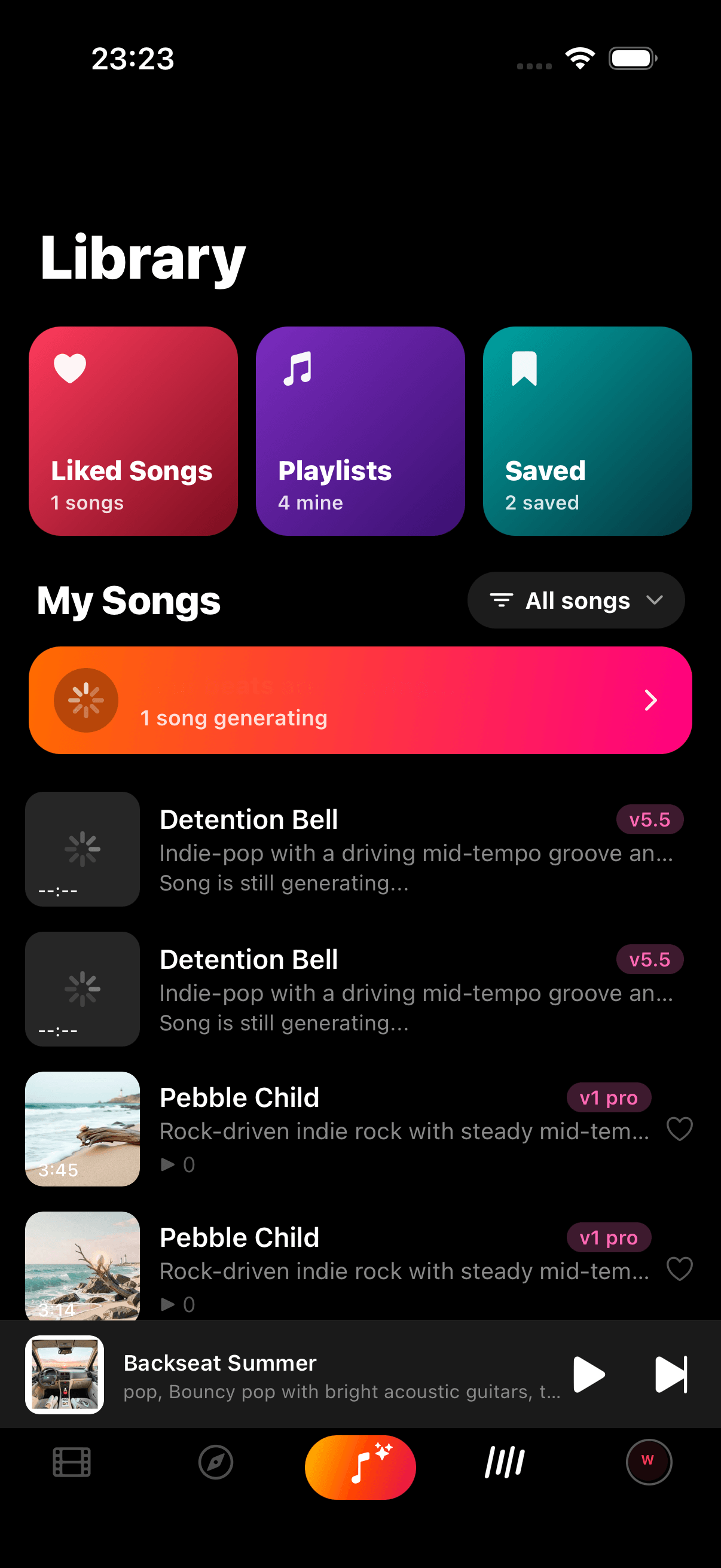 MoYin library for generated songs