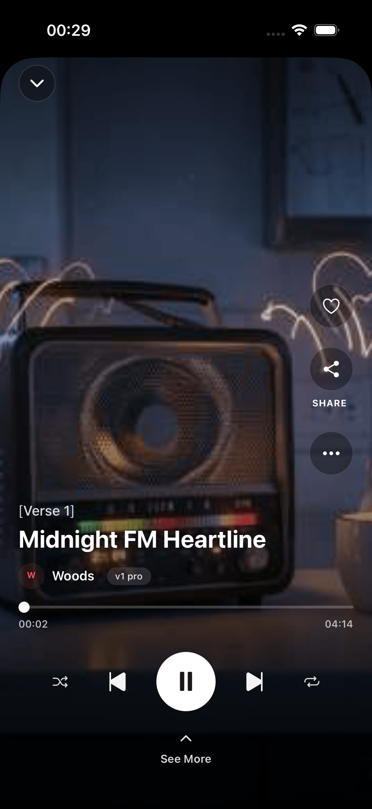 MoYin music player with generated AI song